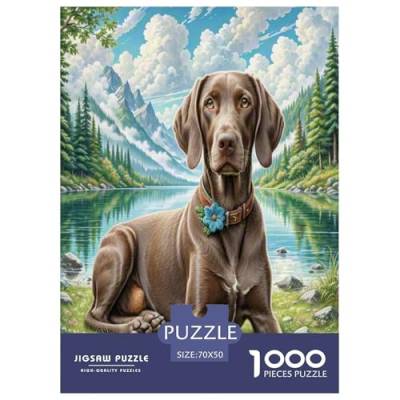 Deutscher kurzhaariger Zeiger Puzzle 1000 Teile Schwer Puzzle Spielzeug Lernspiel Impossible Herausforderung Spielzeug Für Erwachsene Und Kinder Ab 12 Jahren 70x50cm/1000pcs von ChengzeTCo